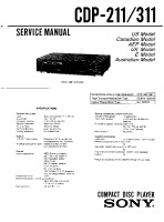 Sony CDP-211 - Service Manual 